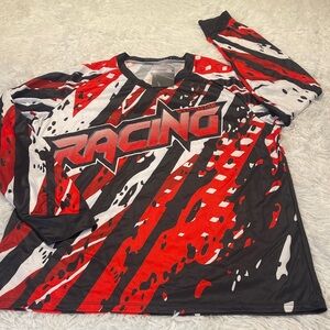 TELEY Racing MENS Long Sleeve CYCLING Shirt - Red and Black SIZE XL